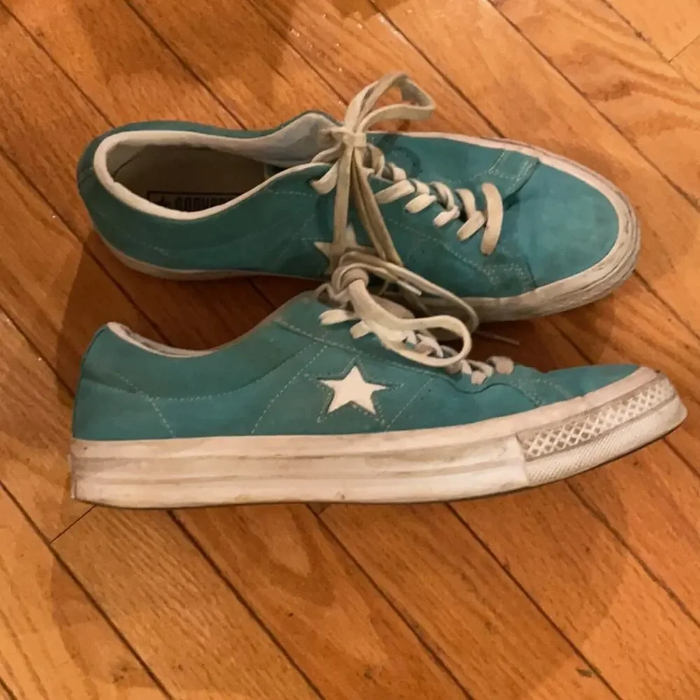 Converse All Stars chuck taylors teal men’s 9 - Picture 3 of 5